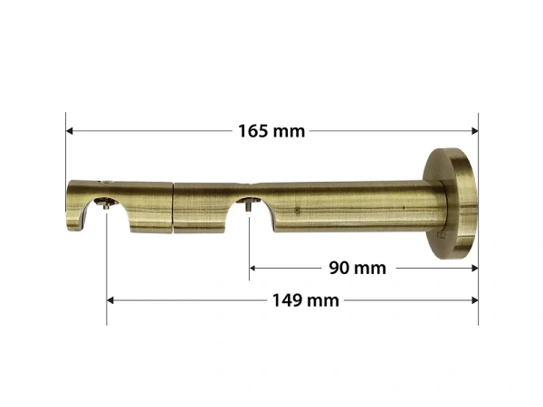 Garniža 19x19mm - drážková tyč - 2rady - QUADRO - antik 3
