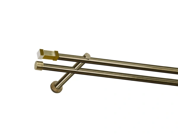 Garniža 19x19mm - drážková tyč - 2rady - QUADRO - antik 1