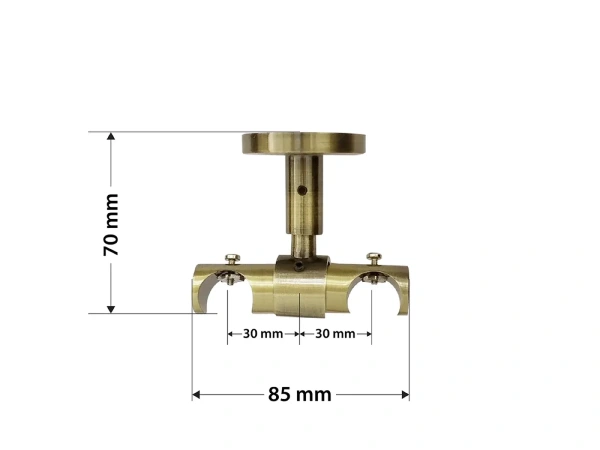 Garniža 19x19mm - drážková tyč - 2rady - CYLINDER CRYSTAL - antik 4