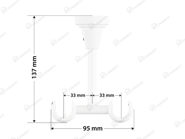 Garniža 19x19mm obyčajná tyč - 2rady - GUĽA CRYSTAL - čierno biela 5