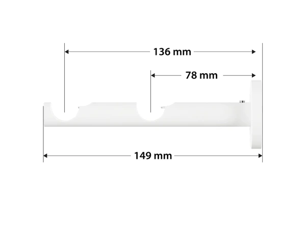 Garniža 19x19mm obyčajná tyč - 2rady - TECHNO - biela 3