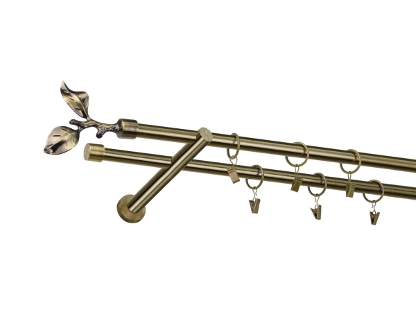 Garniža 16x16mm - 2rady - LIST ROSE - antik