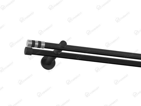 Garniža 19x19mm drážková tyč - 2rady - VALEC - čierna 1