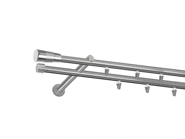 Garniža 19x19mm - drážková tyč - 2rady - VOLEO - satin