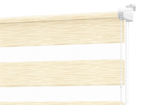 Roleta MINI+ deň a noc - látka Maurícius 63 - svetlo žltá (borovica)