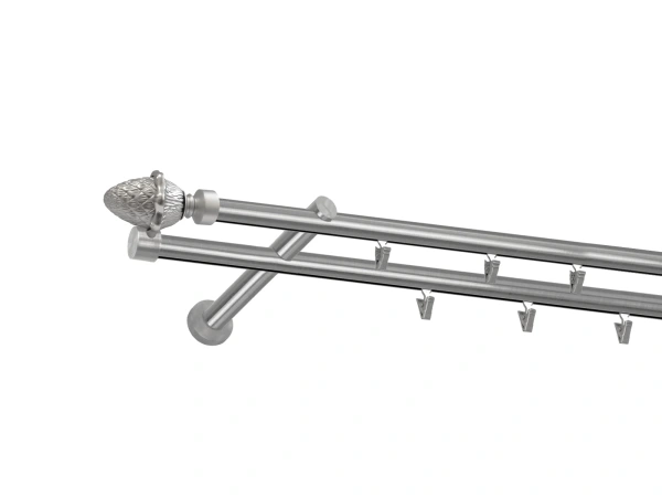 Garniža 19x19mm - drážková tyč - 2rady - ŽALUĎ - satin