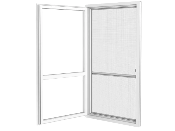 Siete proti hmyzu na DVERE - pántové v ráme SMART - SIVÁ - RAL 9006 - s priečkou 3