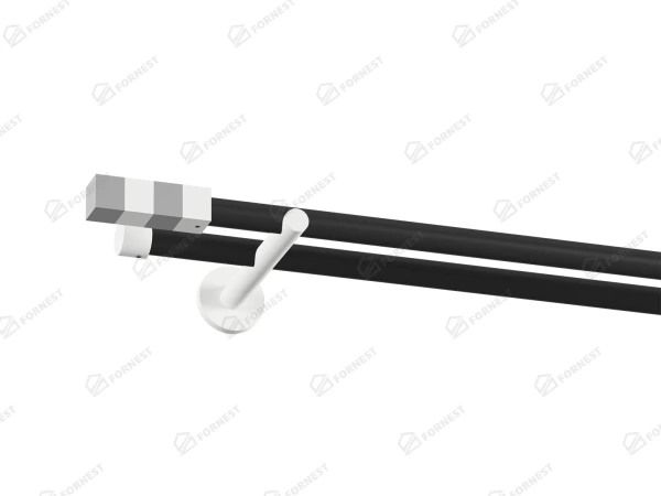 Garniža 19x19mm obyčajná tyč - 2rady - KVADRAT - čierno biela 1