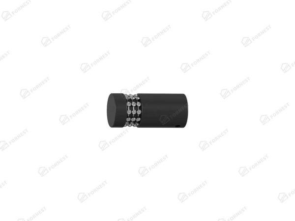 Garniža 19x19mm obyčajná tyč - 2rady - CYLINDER CRYSTAL - čierna 2