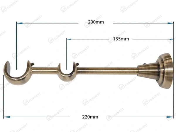 Garniža 25x16mm - 2rady - LIST ROSE - antik 3