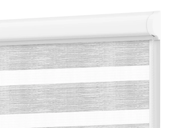 Roleta SWING LITE - deň a noc - látka Maurícius 67 - sivo biela