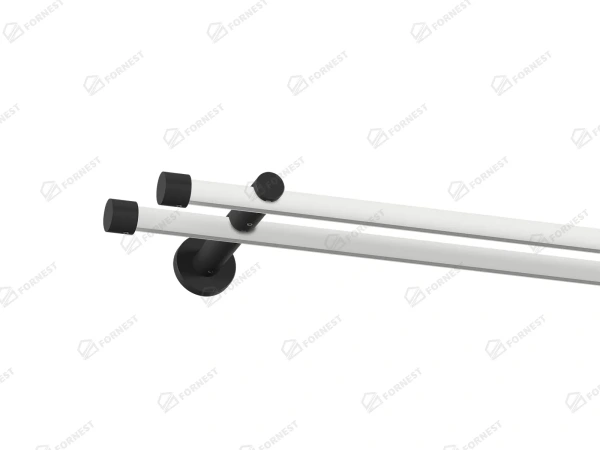 Garniža 19x19mm drážková tyč - 2rady - PULLO - bielo čierna 1