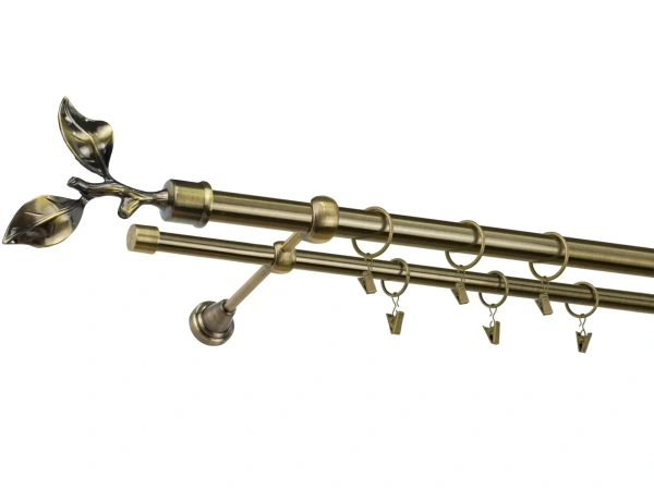 Garniža 25x16mm - 2rady - LIST ROSE - antik