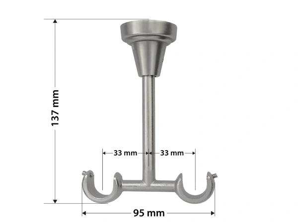 Garniža 19x19mm - 2rady - CRYSTAL CONE - satin 5