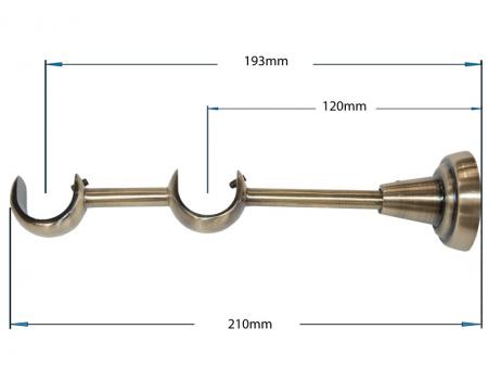 Garniža 25x25mm - 2rady - KALISTO CRYSTAL - antik