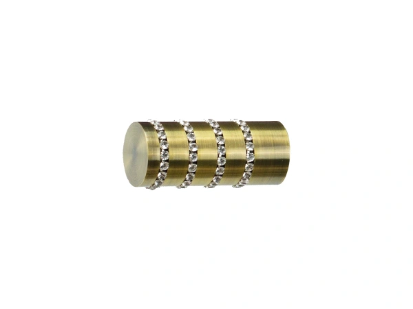 Garniža 25x16mm - 2rady - CYLINDER CRYSTAL - antik