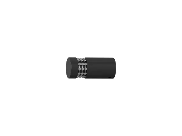 Garniža 19mm obyčajná tyč - 1rad - CYLINDER CRYSTAL - čierna