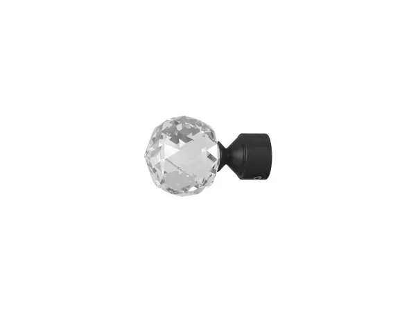 Garniža 19mm obyčajná tyč - 1rad - GUĽA CRYSTAL - čierna