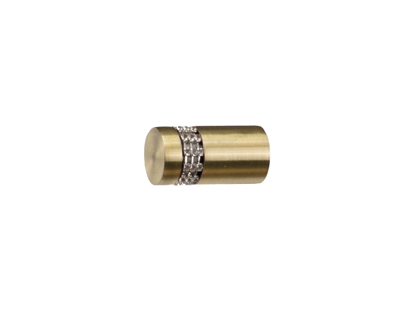 Garniža 19x19mm - 2rady - CYLINDER CRYSTAL - antik