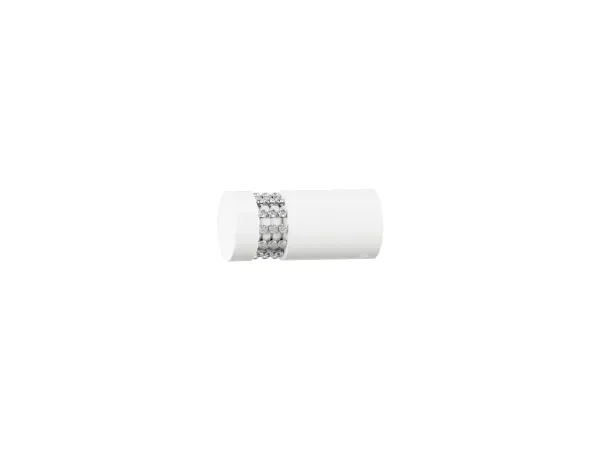 Garniža 19mm obyčajná tyč - 1rad - CYLINDER CRYSTAL - čierno biela