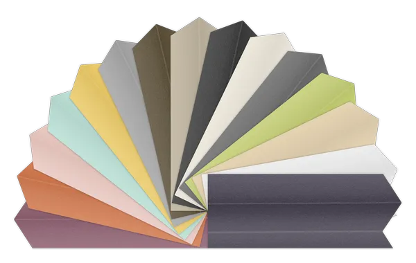 Vzorkovník látky Plisé Blackout s ukážkou farieb a plným zatemnením pre maximálne tienenie.