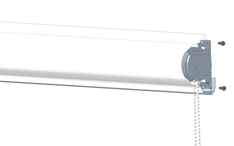 odskrutkovanie drziakov mechanizmu rolety na oboch stranach