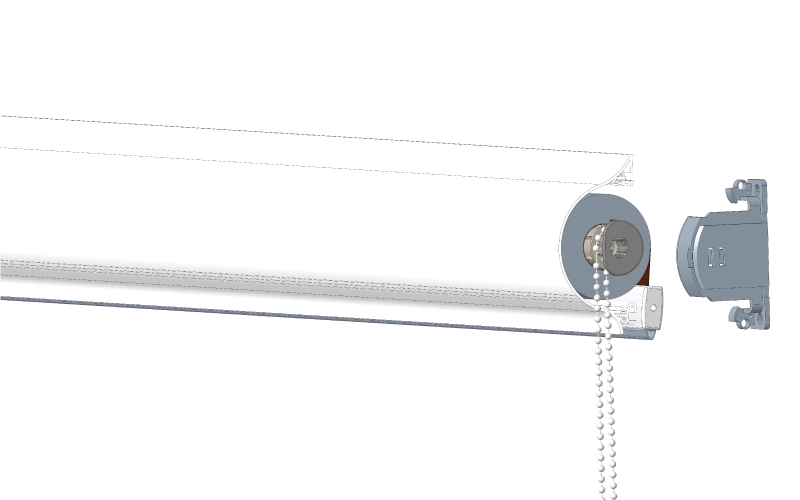 vysunutie drziakov mechanizmu a odstranenie krytu rolety