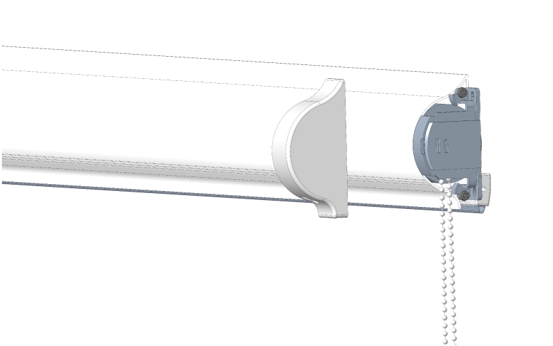 Pohlad na mechanizmus nosnika po odstraneni krytu rolety