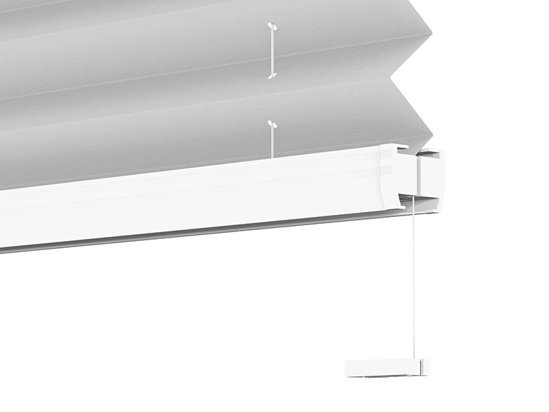 Plisé roleta montovaná vŕtaním do zasklievacej lišty pre stabilné uchytenie ku sklu