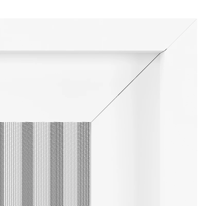 Detail rohového spoja pevnej siete proti hmyzu KLIK